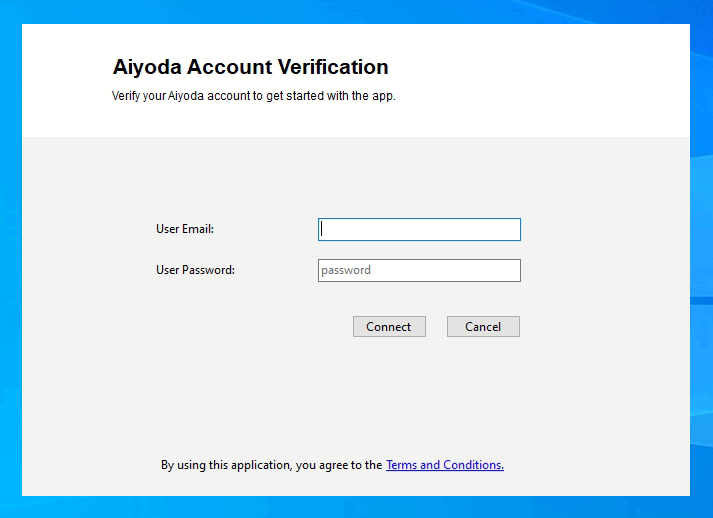 Aiyoda Licence Verification screen