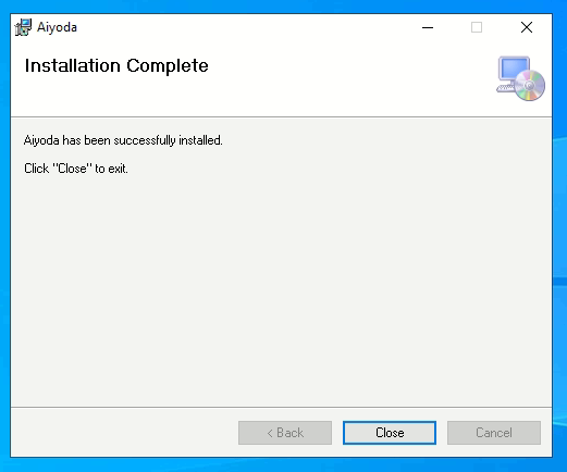 Installation Complete screen
